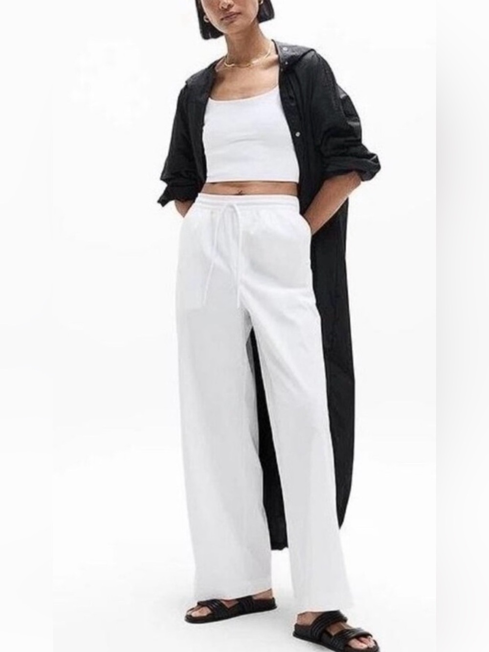NWT Athleta Drift Poplin Pant in white size XL - Picture 2 of 9
